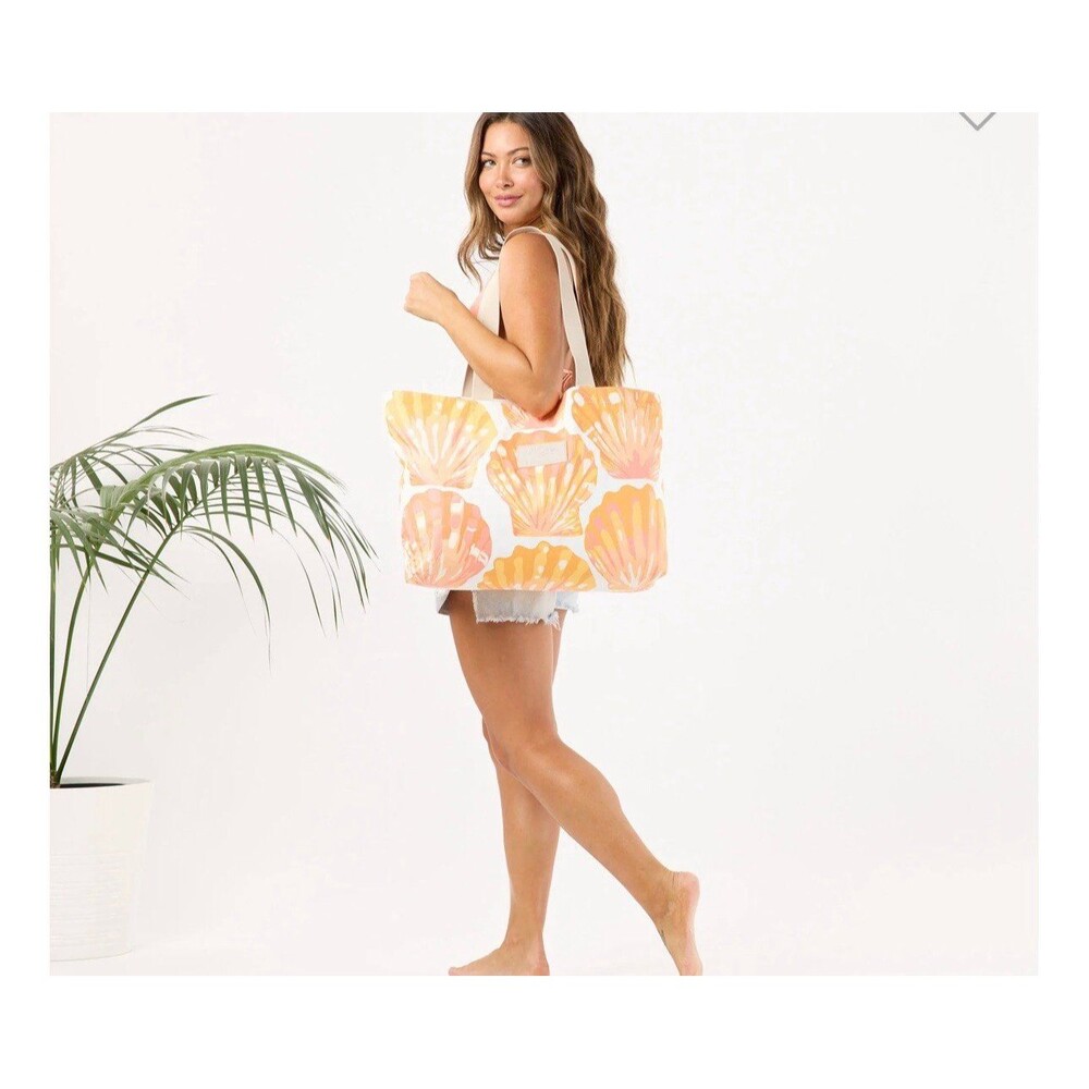 NWT Aloha Collection Sunrise Shells Holo Holo Reversable Splash-Proof Open Tote - Picture 5 of 9